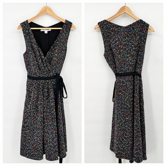 Diane Von Furstenberg Dresses & Skirts - DVF Diane Von Furstenberg Black Multicolor Wrap Dress Women's 6